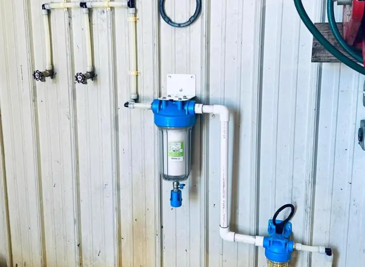 Whole-home water filtration system installed by Crest Plumbing