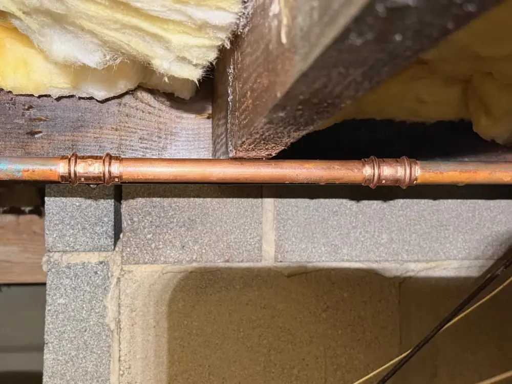 Plumbing pipe repair work by Crest Plumbing