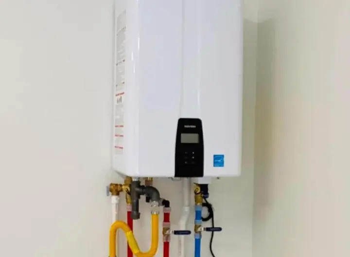Clean tankless water heater installation by Crest Plumbing