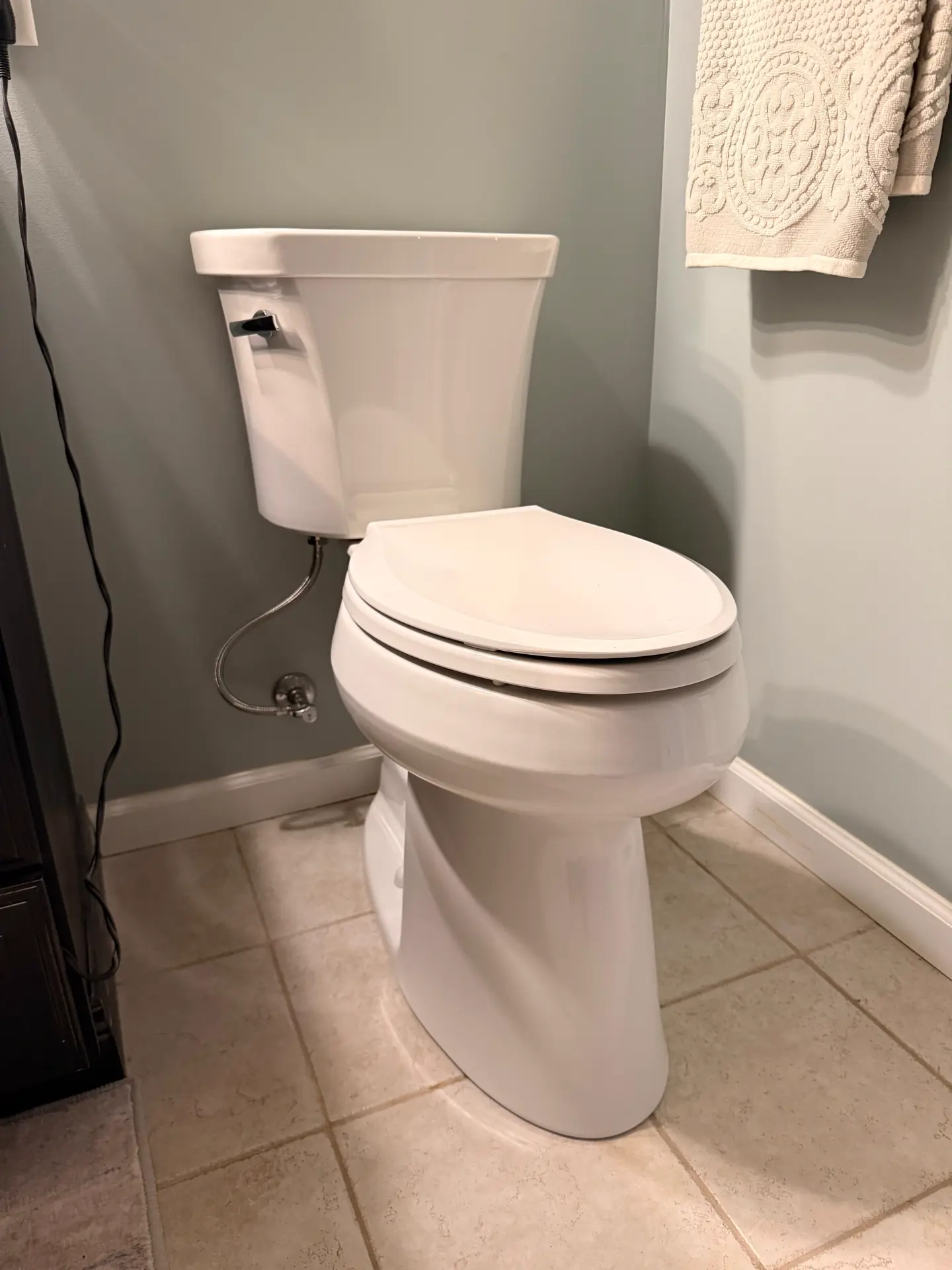 Finished toilet installation by Crest Plumbing