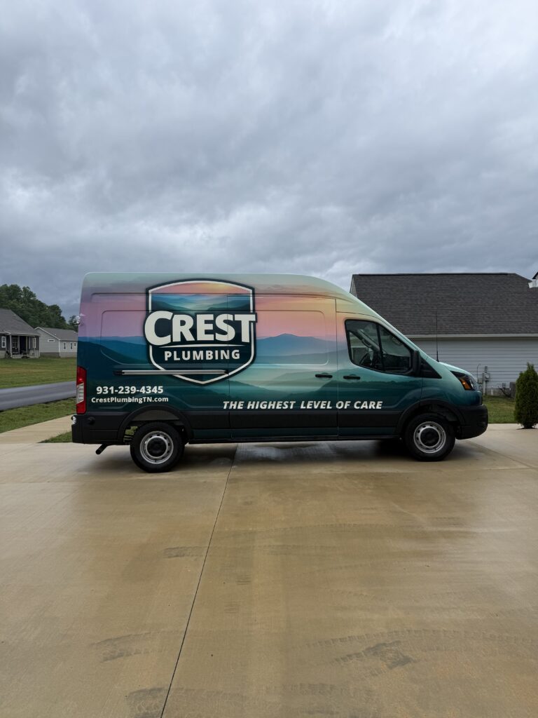 How Much Does a Plumber Cost in Cookeville TN? 2 Crest Plumbing service van arriving for same-day appointment at Cookeville home